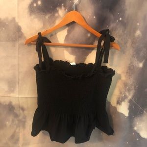 Stretchy Black Tie Tank Top